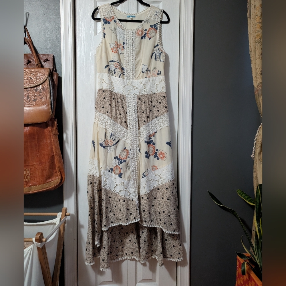 Leifnotes Anthropologie Bohemian Field Biology Hi Low Hem Maxi Dress 12